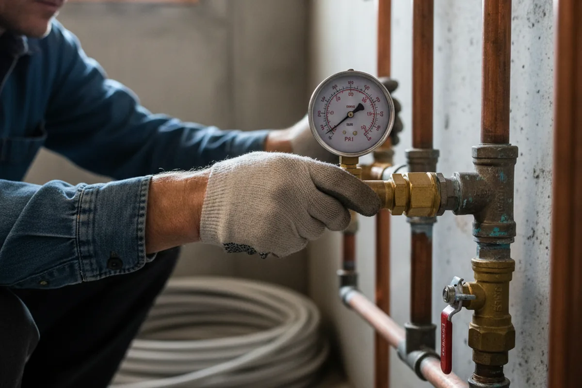 Pressure testing a repaired line during Water Line Repair in Grants Pass